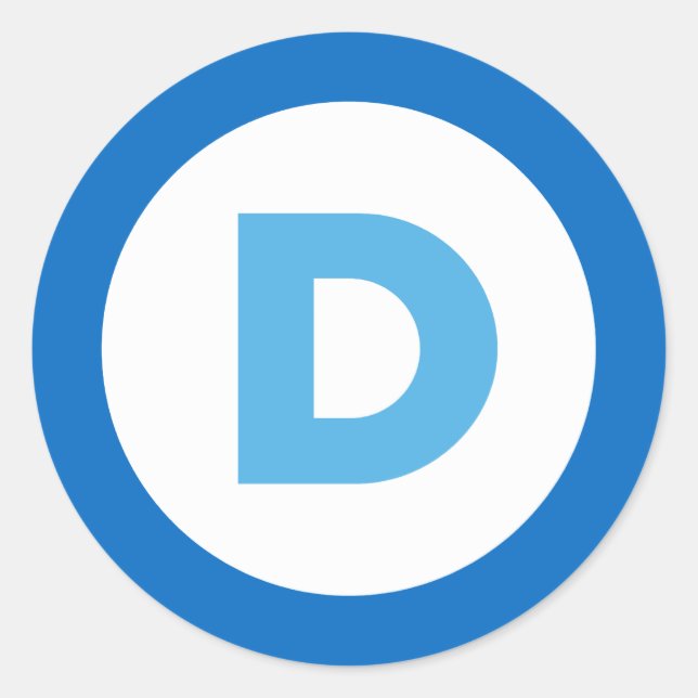 Demokraten Runder Aufkleber (Vorderseite)