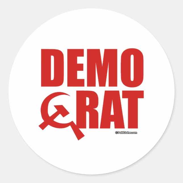 Demokraten sind Kommunisten Runder Aufkleber (Vorderseite)