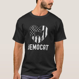 Demokratiat Childless Cat Lady 2024 American Flag T-Shirt