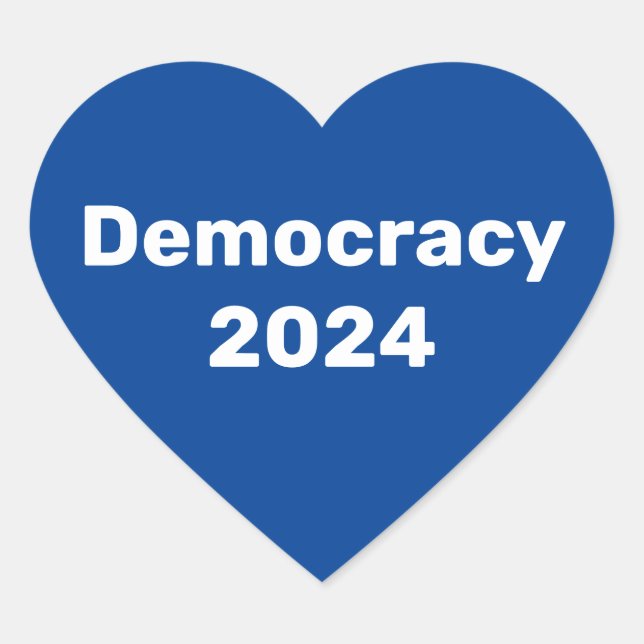 Demokratie 2024 Präsidentschaftswahl Herz-Aufkleber (Vorderseite)