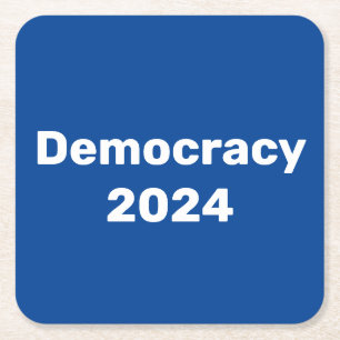 Demokratie 2024 Präsidentschaftswahl Rechteckiger Pappuntersetzer