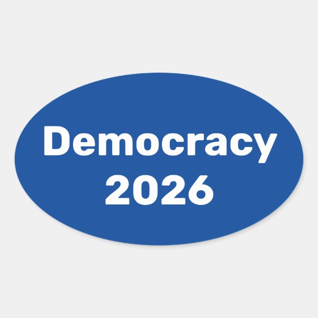 Demokratie 2026 Zwischenwahlen Ovaler Aufkleber (Vorderseite)