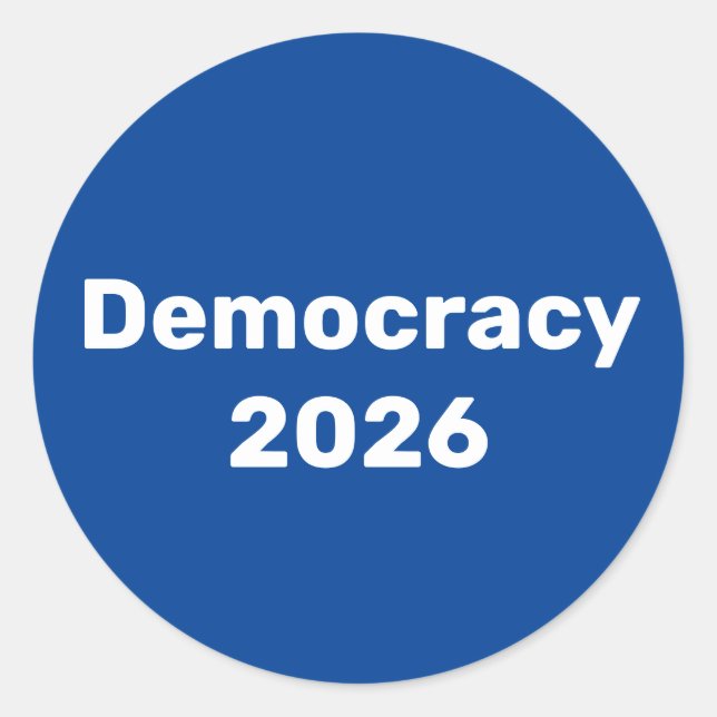 Demokratie 2026 Zwischenwahlen Runder Aufkleber (Vorderseite)