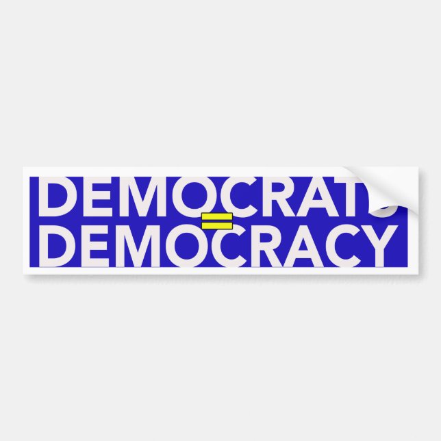 DEMOKRATIE = AUTOAUFKLEBER DER DEMOKRATIE (Vorne)