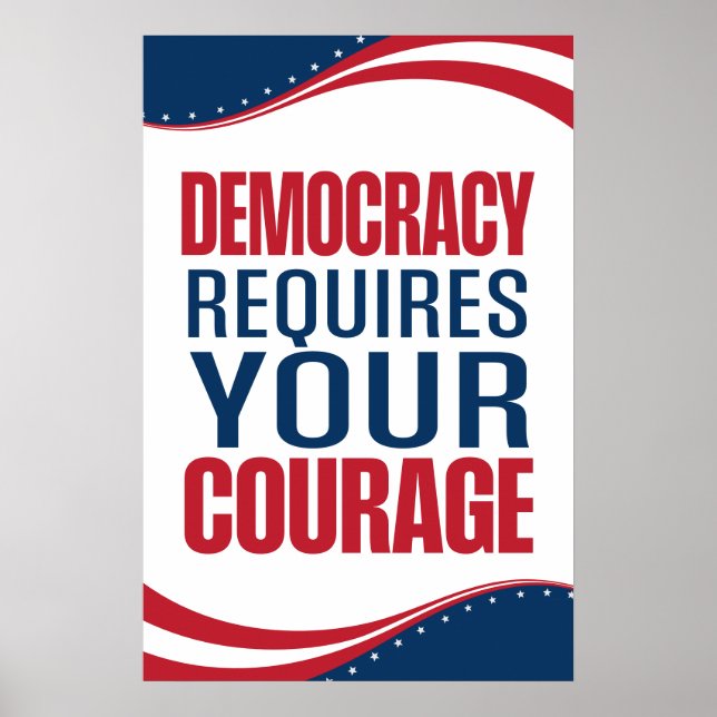 Demokratie braucht Mut | Flagge | Poster (Vorne)
