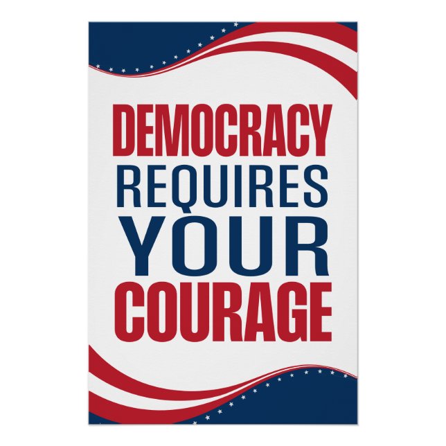 Demokratie braucht Mut | Flagge | Poster (Vorderseite)