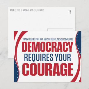 Demokratie braucht Mut   Flagge   Postkarte