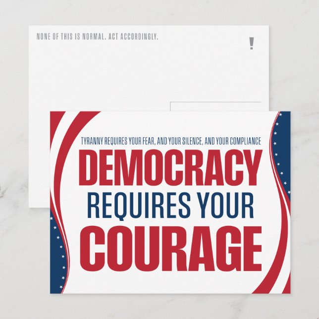 Demokratie braucht Mut | Flagge | Postkarte (Vorne/Hinten)