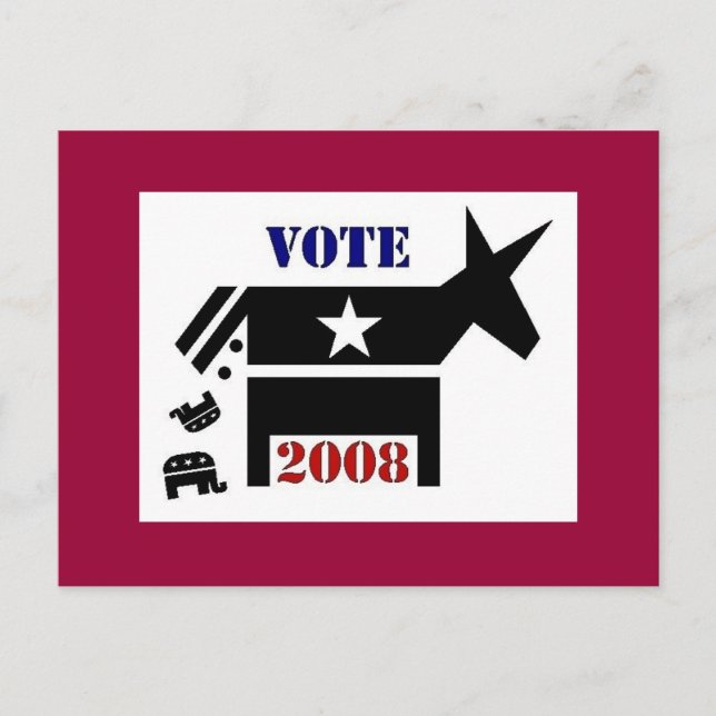 DEMOKRATIE DER ABSTIMMUNG 2008 POSTKARTE (Vorderseite)