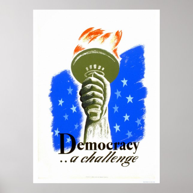 Demokratie eine Herausforderung 1940 WPA Poster (Vorne)
