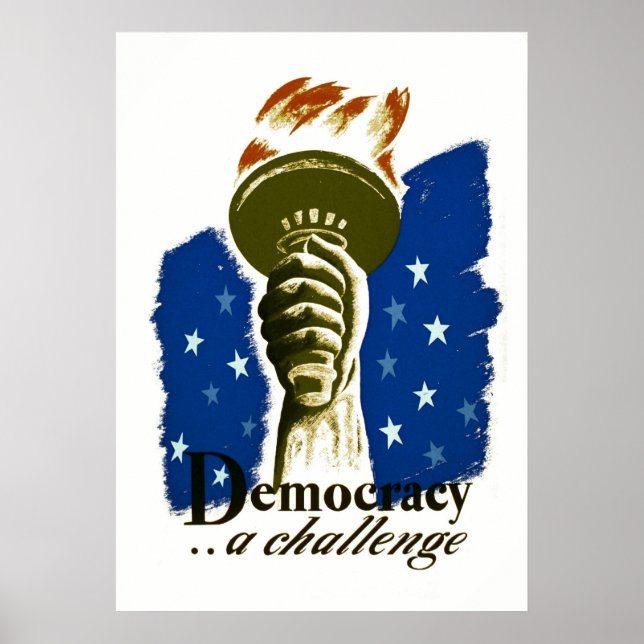 Demokratie Eine Herausforderung - WPA-Poster - Poster (Vorne)
