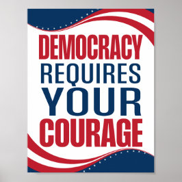 Demokratie erfordert Mut | Flagge | Poster