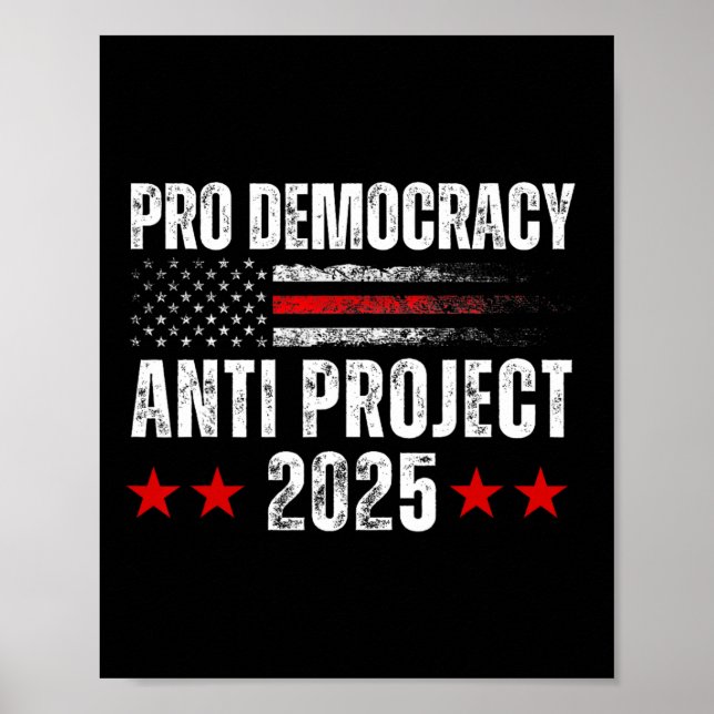 Demokratie gegen Projekt 2025 Stopp Projekt 2025 A Poster (Vorne)