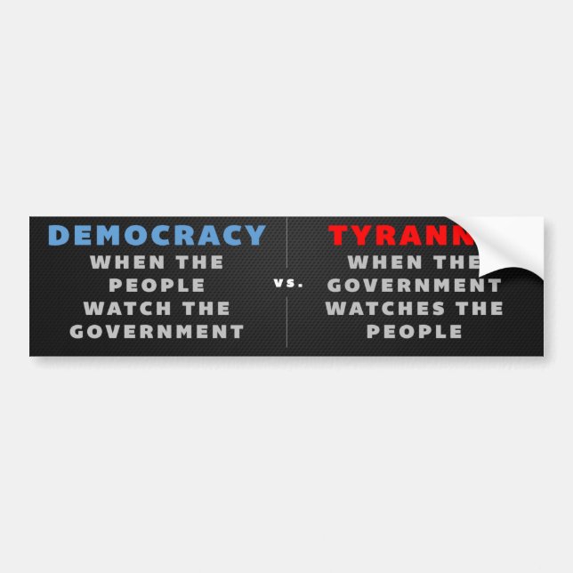 Demokratie gegen Tyrannei Autoaufkleber (Vorne)