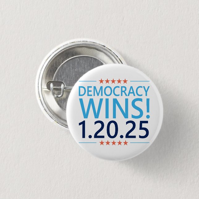 Demokratie gewinnt Kamala Harris 1,20,25 Button (Vorne & Hinten)