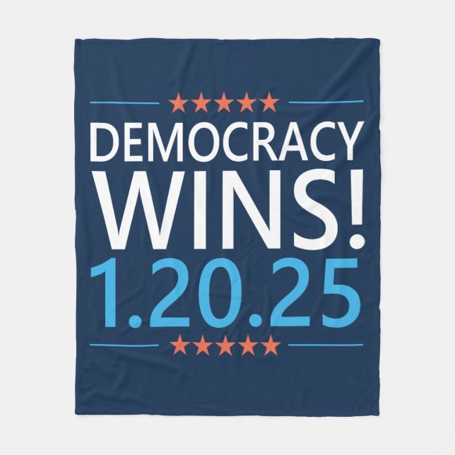 Demokratie gewinnt Kamala Harris 1,20,25 Fleecedecke (Vorderseite)