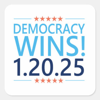 Demokratie gewinnt Kamala Harris 1,20,25 Quadratischer Aufkleber