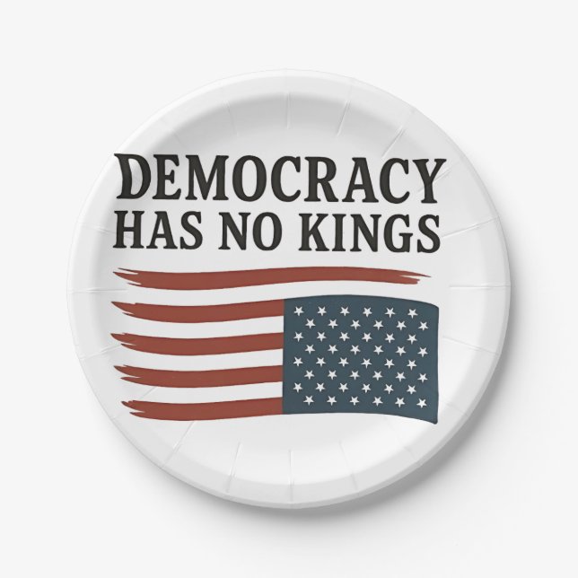 Demokratie hat keinen König gegen Trump USA Pappteller (Vorderseite)