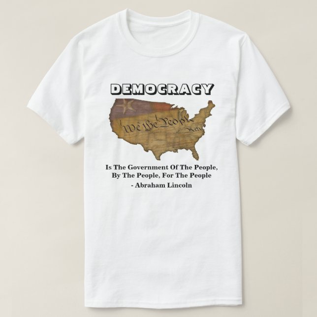 DEMOKRATIE ist die Regierung der Menschen T-Shirt (Design vorne)