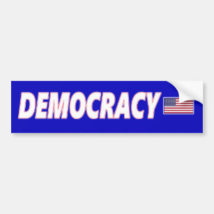 Demokratie mit Flagge Autoaufkleber