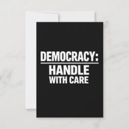 Demokratie mit Sorgfalt behandeln Dankeskarte