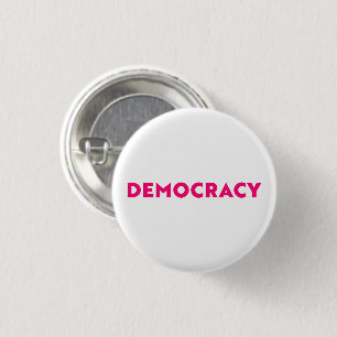Demokratie - Moderne Typografie - heiß rosa und we Button
