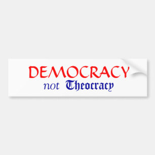 Demokratie-nicht Theokratie Autoaufkleber