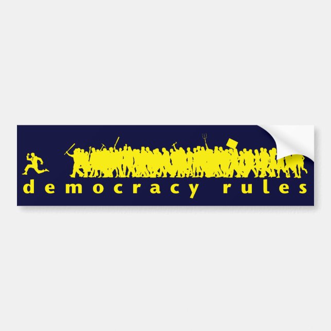 Demokratie ordnet Autoaufkleber an (Vorne)