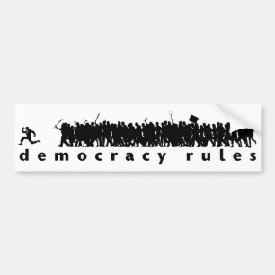 Demokratie ordnet Autoaufkleber an