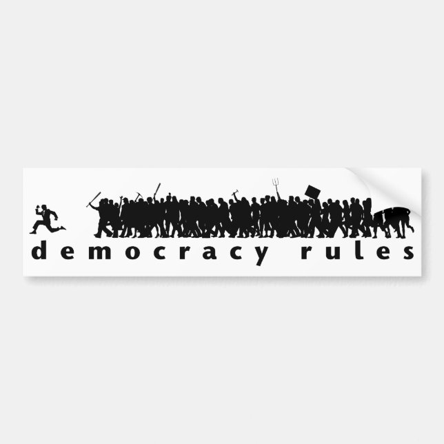 Demokratie ordnet Autoaufkleber an (Vorne)