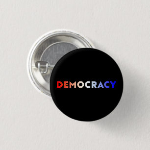 Demokratie rot weiß blau Farbverlauf Typografie sc Button