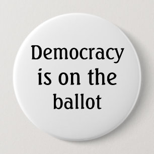 Demokratie steht auf dem Stimmzettel Button