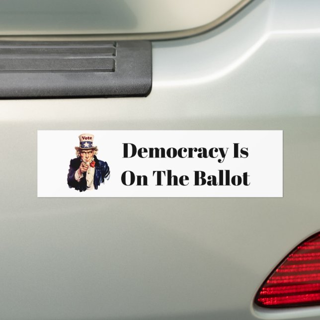 Demokratie steht auf dem Wahlgang 2026 Autoaufkleber (Auf Auto)
