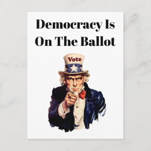Demokratie steht auf dem Wahlgang 2026 Postkarte
