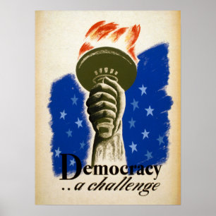 Demokratie Uneditierte Vintage Fotos Alte Ästhetik Poster