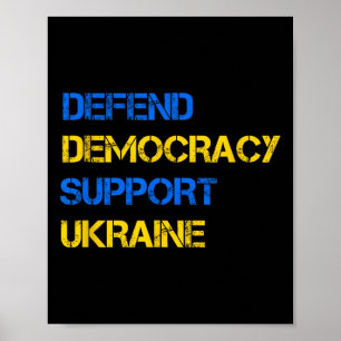 Demokratie verteidigen Ukraine unterstützen Für Ze Poster