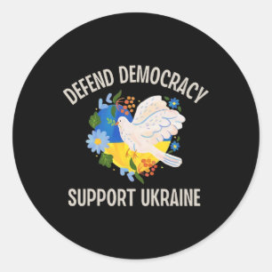 Demokratie verteidigen Ukraine unterstützen  Runder Aufkleber