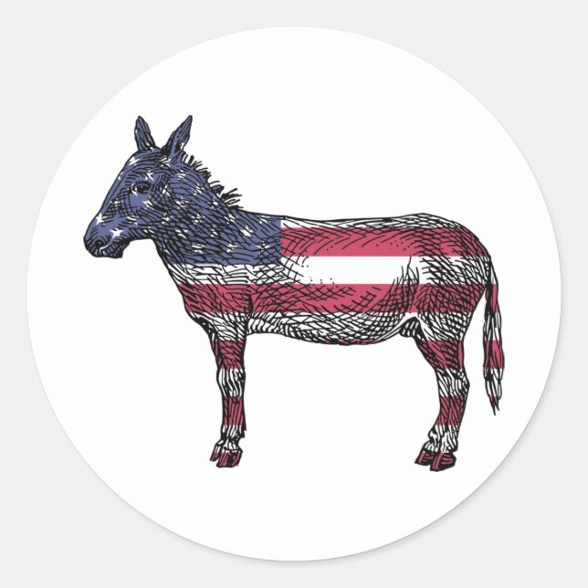 Demokratische Donkey-Stickers Runder Aufkleber (Vorderseite)