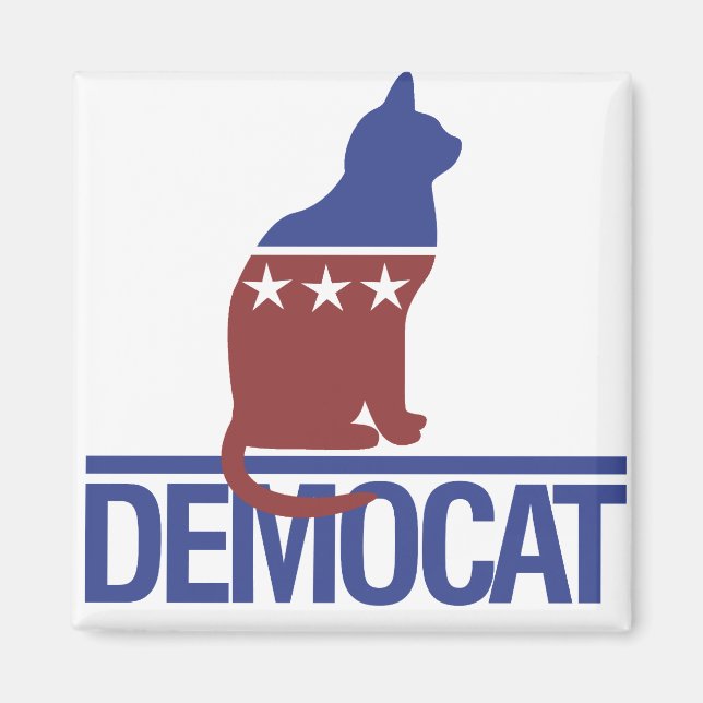Demokratische lustige Katze Magnet (Vorne)