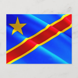 Demokratische Republik Kongo - Flag Waving - Postkarte
