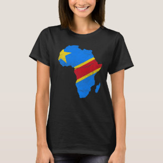 Demokratische Republik Kongo Flaggenstaaten Afrika T-Shirt