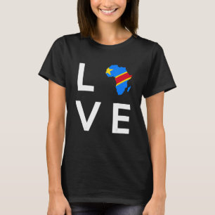 Demokratische Republik Kongo Flaggenstaaten Liebe T-Shirt