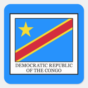 Demokratische Republik Kongo Quadratischer Aufkleber