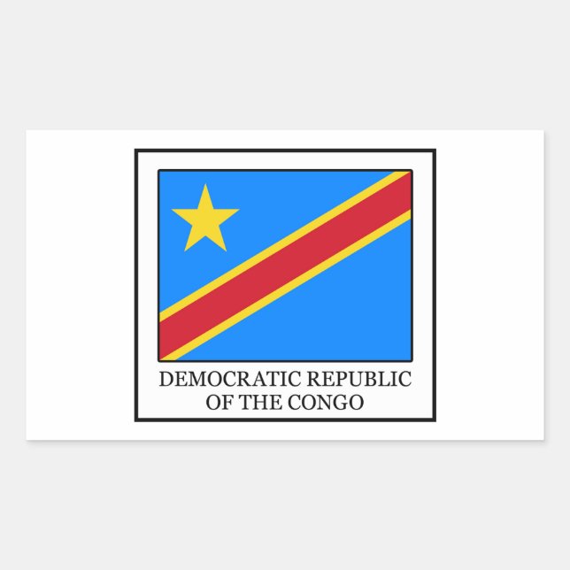 Demokratische Republik Kongo Rechteckiger Aufkleber (Vorderseite)
