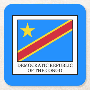 Demokratische Republik Kongo Rechteckiger Pappuntersetzer