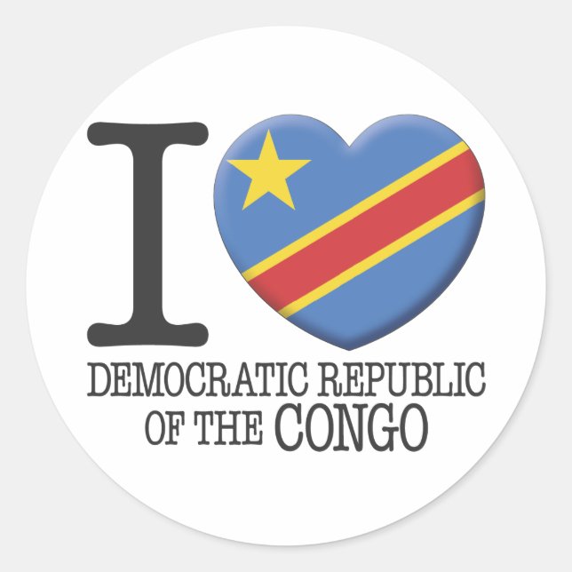 Demokratische Republik Kongo Runder Aufkleber (Vorderseite)