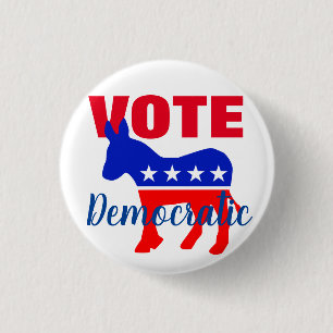 Demokratische STIMME mit Patriotic Donkey und Star Button