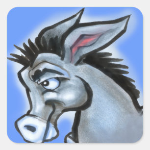 Demokratischer Donkey Quadratischer Aufkleber