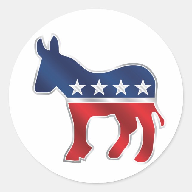 Demokratischer Donkey-Sticker Runder Aufkleber (Vorderseite)