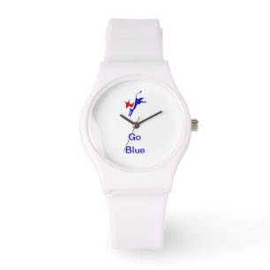 Demokratischer Esel u. gehen weiße Uhr blaue